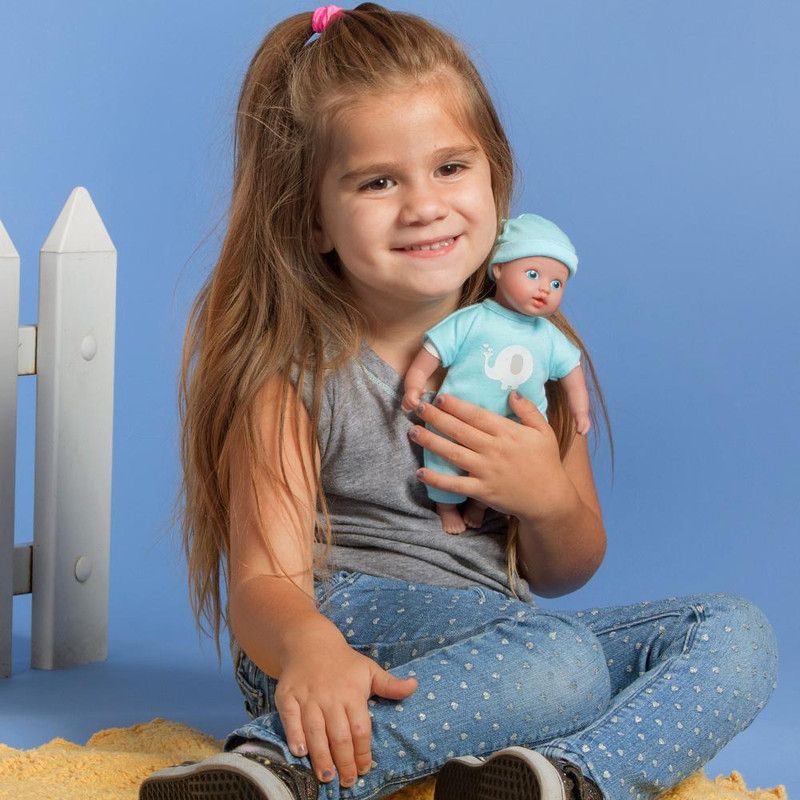 Adora Soft Baby Doll Boy Baby Tot Elephant Dreams 8.5 Mini Vinyl Doll, Cuddly Weighted Body, Blue Eyes