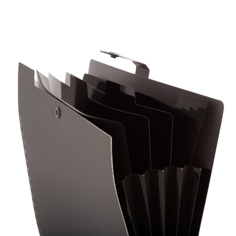 U Brands 1.5" Plastic Performance D Ring Bindfolio 200 Sheet Capacity 5 Pocket Iron