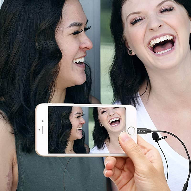 BY-M2D Digital Omnidirectional Dual-Head Lavalier Microphones Compatible with iPhone, iPad, and iPod Touch iOS Devices