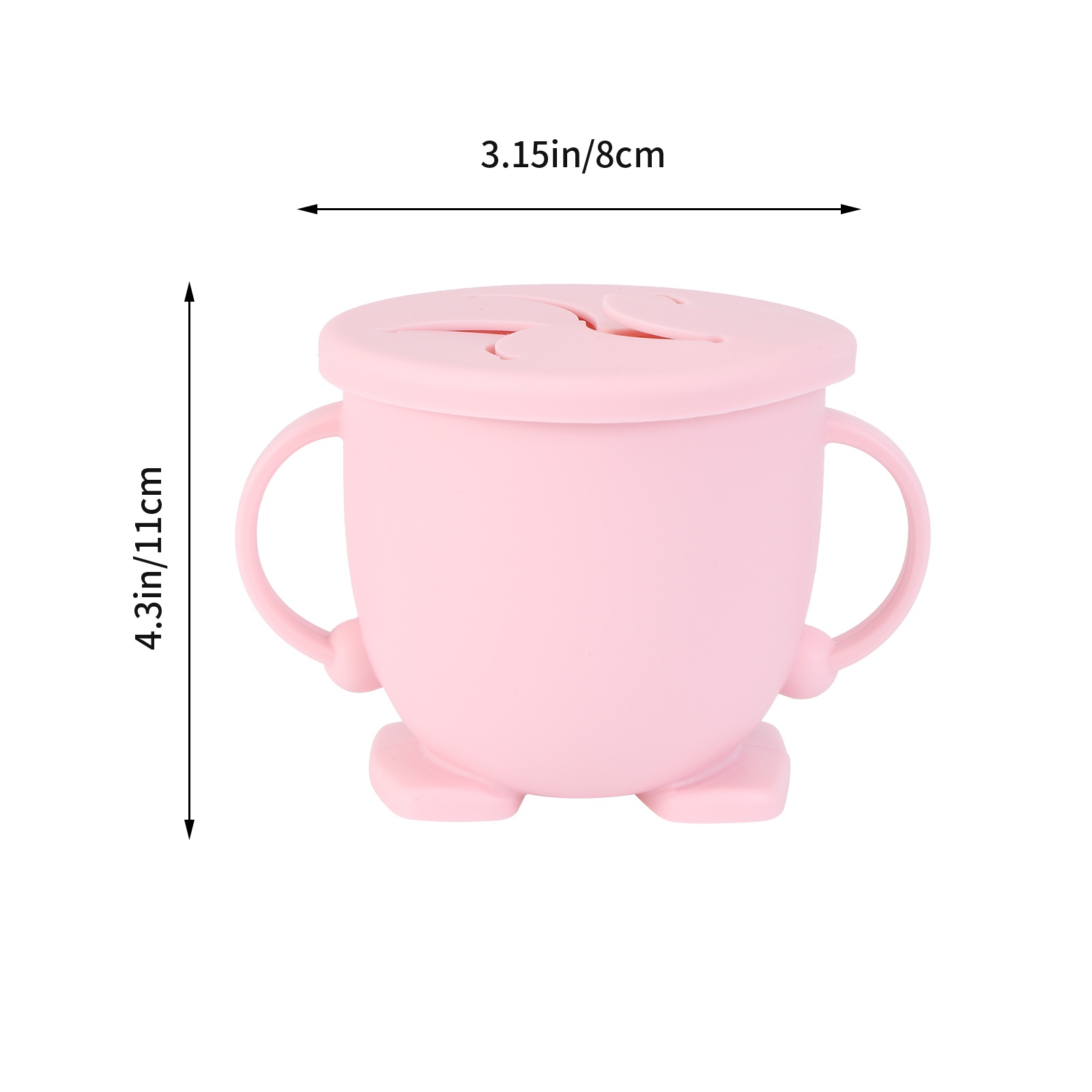Portable Snack Cup Silicone Snack Container with Lid for Toddler and Baby