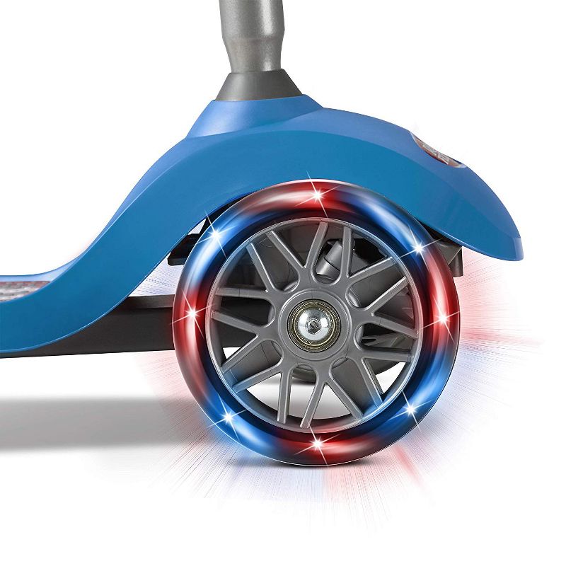 Radio Flyer 549BZ Lean 'N Glide Kids 3-Wheel Scooter with Light Up Wheels, Blue