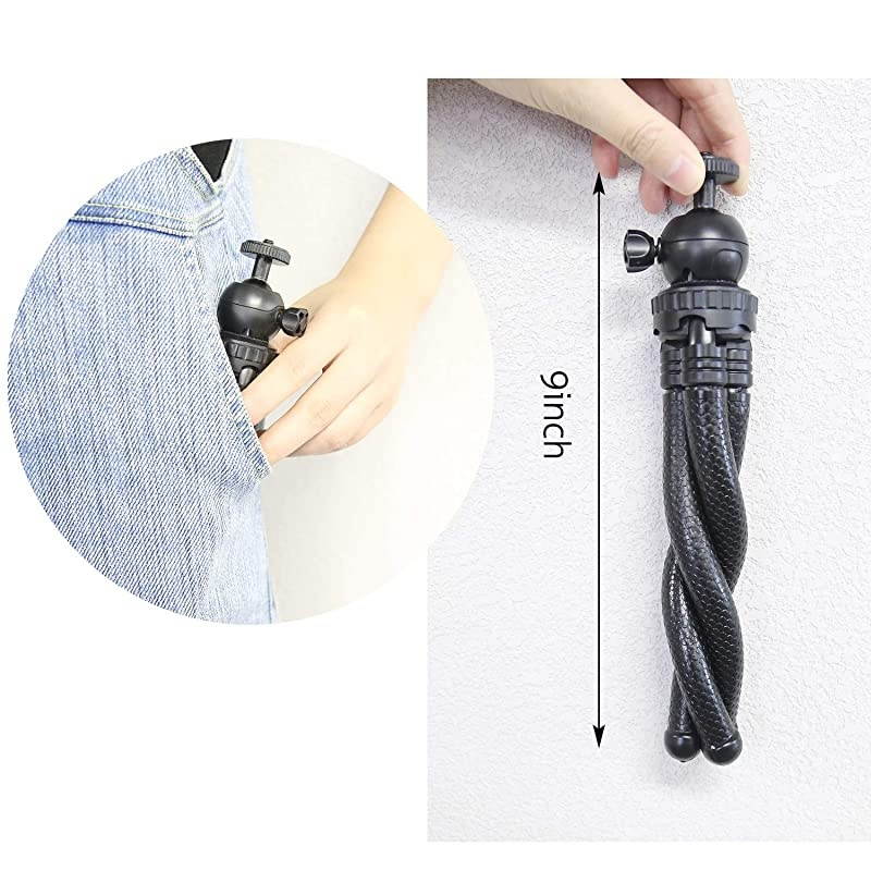 Phone Tripod Mount Stand Camera Holder Compatible with iPhone 1111 Pro11 Pro MaxXXsXR Xs Max 8 7 7 Digtal Camera Galaxy s20 s20+ S20Ultra s10 Plus S9+ S8 S7 S7 Edge Camera and More Black