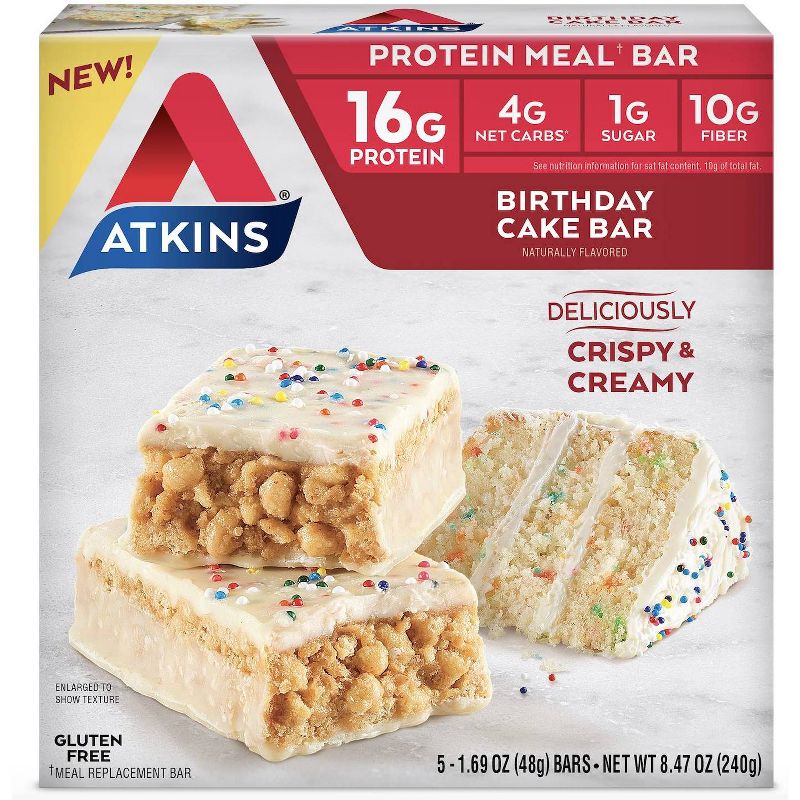 Atkins Birthday Cake Meal Bar - 5ct