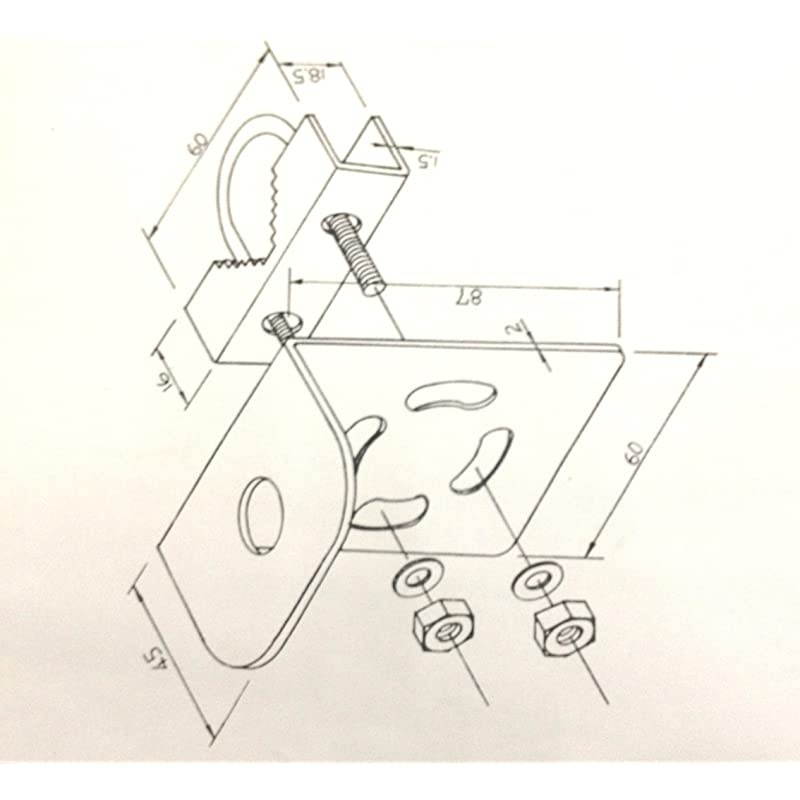 TW-CR Mount Bracket Stainless Steel 16mm Hole for L Type UHF Female (SO-239) for 144/440MHz Ham Mobile Antenna