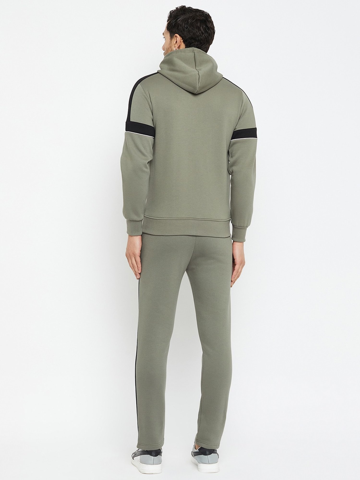 Okane Olive Regular Fit Colour Block Tracksuit