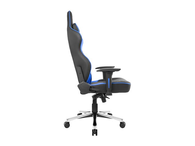 AKRacing Master Series MAX PU Leather Gaming Chair, 4D Adjustable Armrests, 180 Degrees Recline - Black/Blue (AK-MAX-BK/BL)