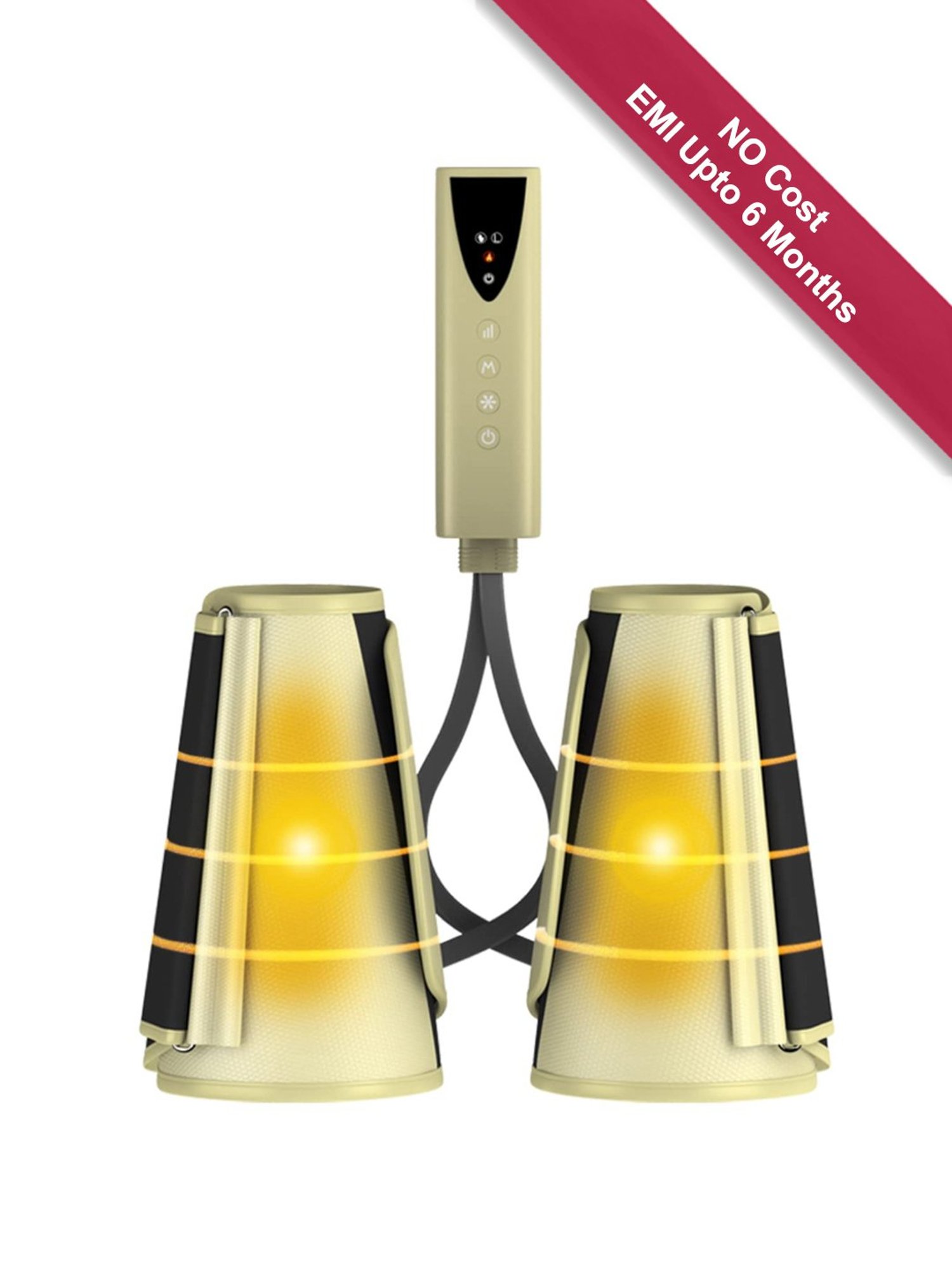 Lifelong LLM513 Rechargeable Air Pressure Massager for Calves with Heat and Vibration (Beige)