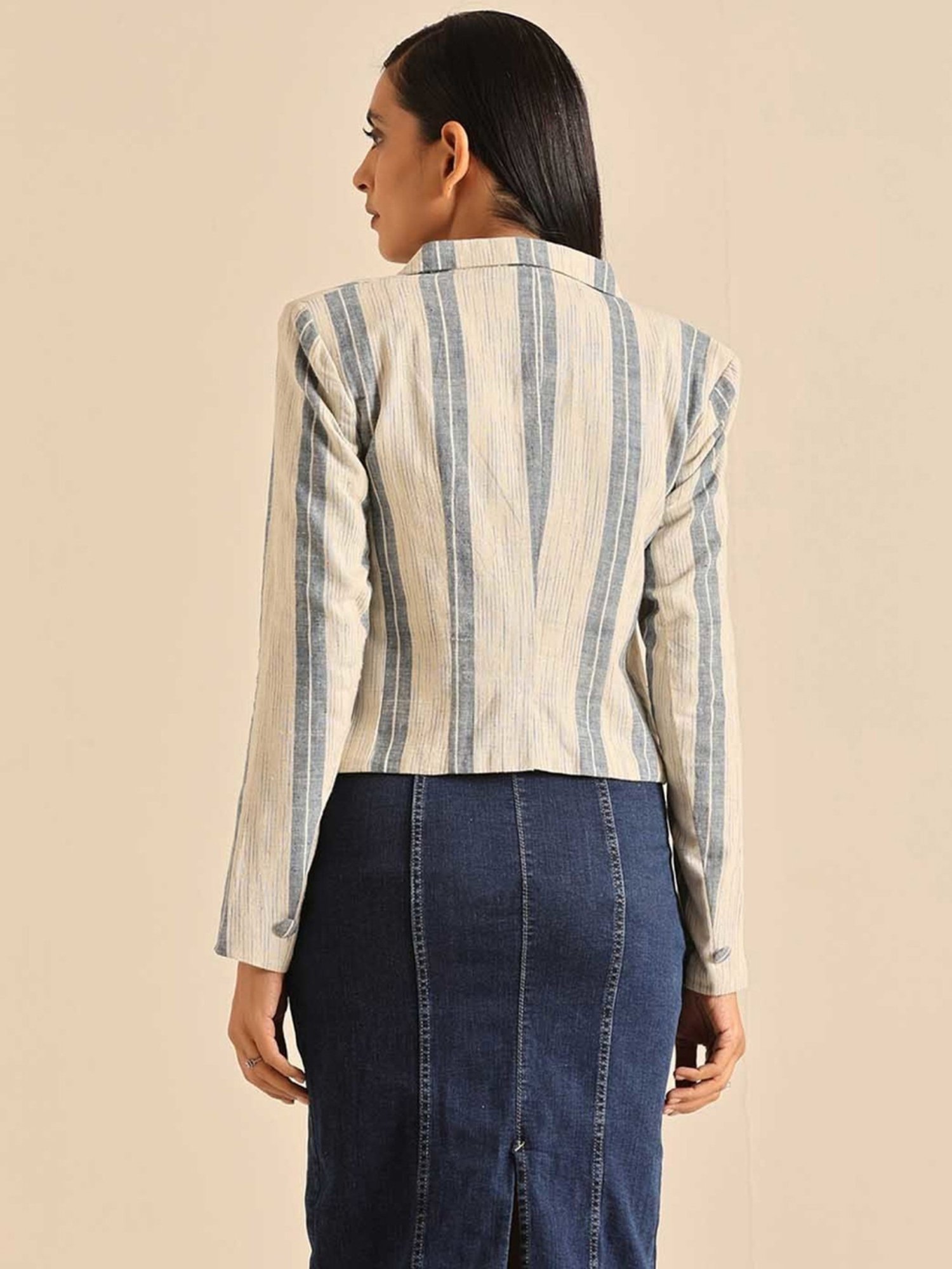 Okhai Off White Striped Blazer
