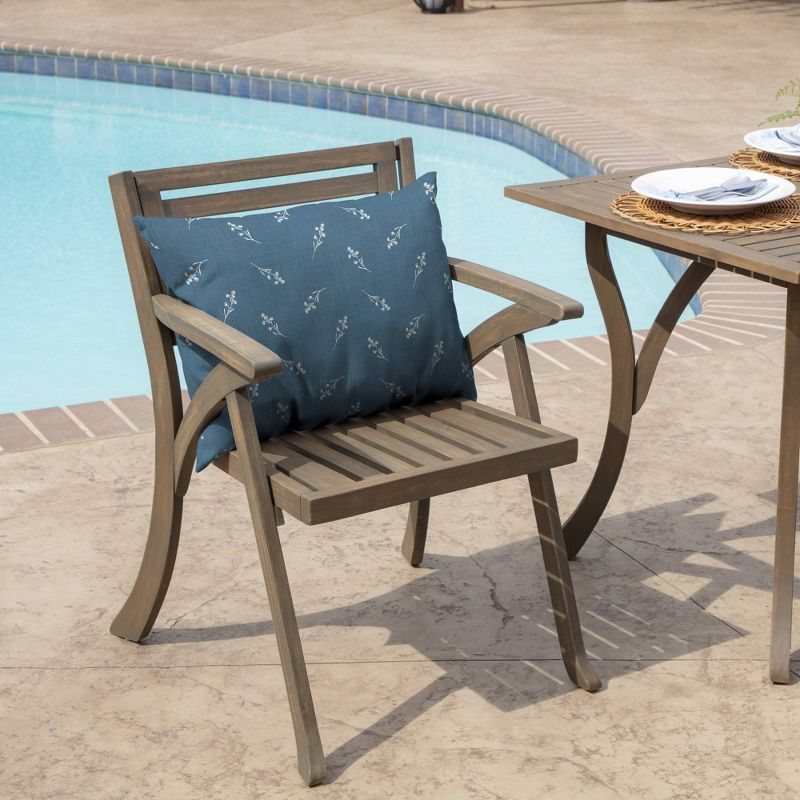 Arden Selections Outdoor Pillow Back Blue Ditsy Floral