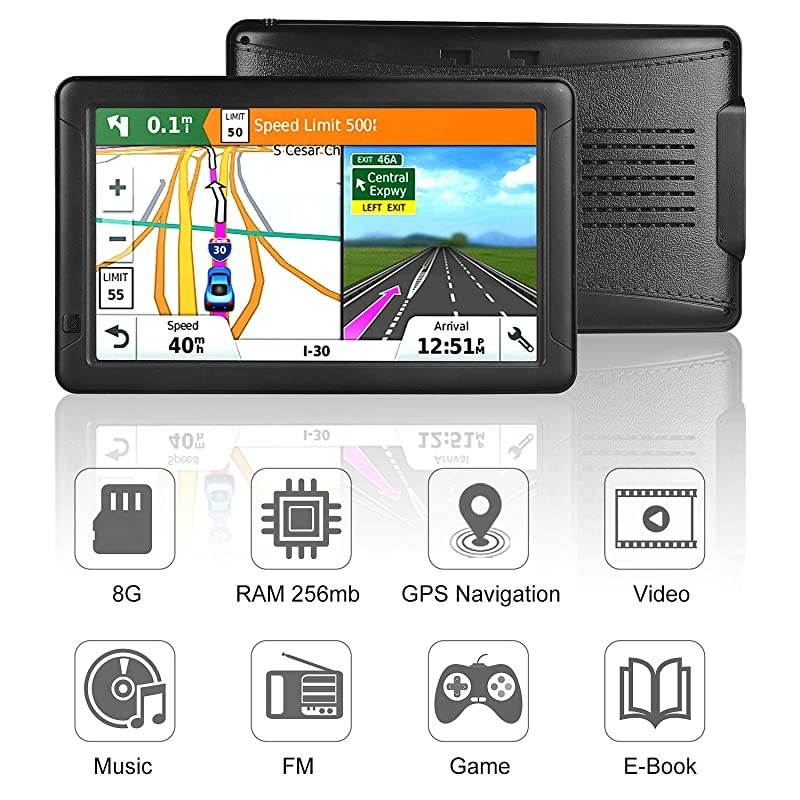 Navigation for Car9 inch Navigation for Trucks Lorry HGV CaravanSatnav for Cars with POI Speed Camera WarningVoice Guidance LaneLifetime Map Updates