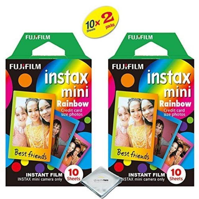 fujifilm instax mini 8 instant film 2-PACK (20 Sheets) Rainbow