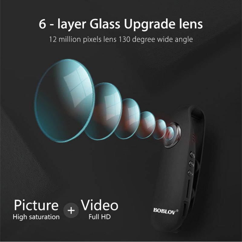 BOBLOV Mini Body Camera HD 1080P Body Cams , Audio Small Cameras with Back Clip
