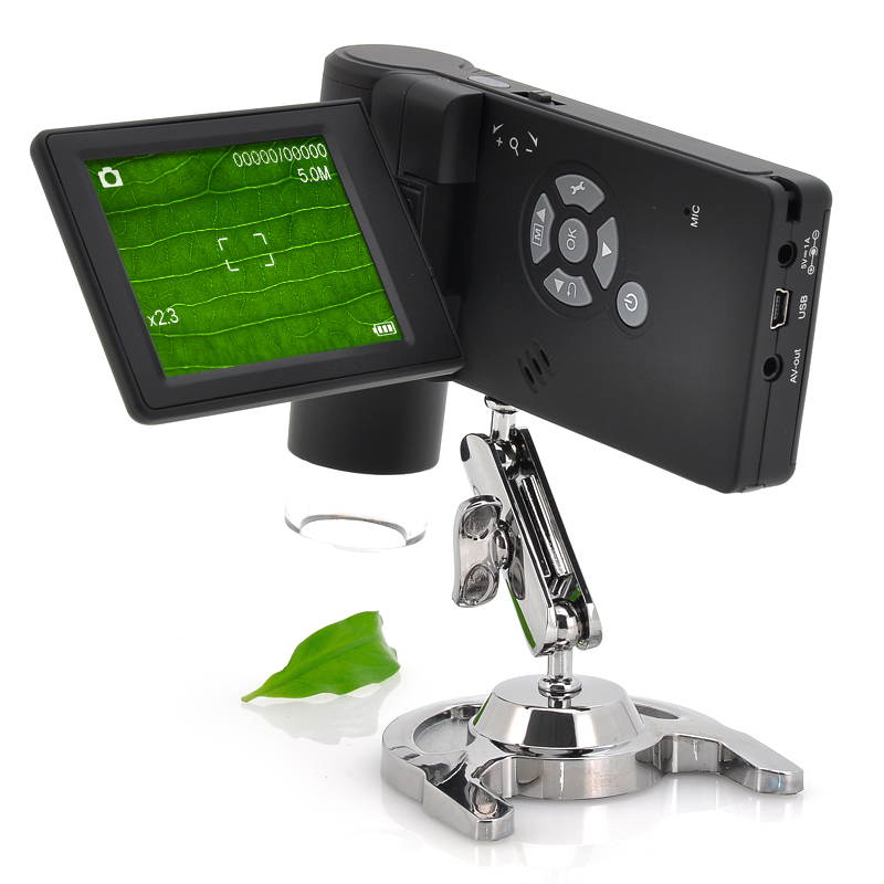TeKit Handheld Digital Microscope with 3" LCD Screen, up to 250x Magnification 5MP Image Sensor, AV Output for Live Demons