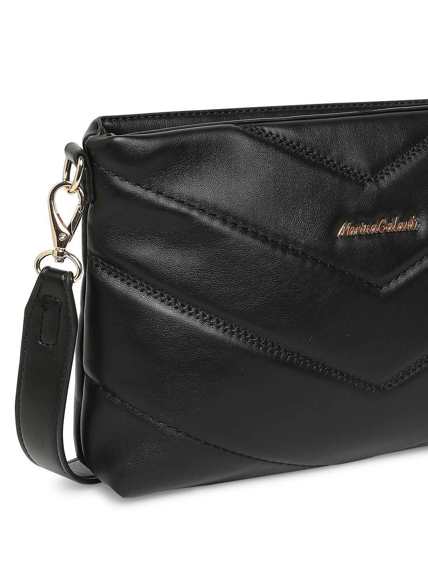 Marina Galanti Black Quilted Medium Sling Handbag