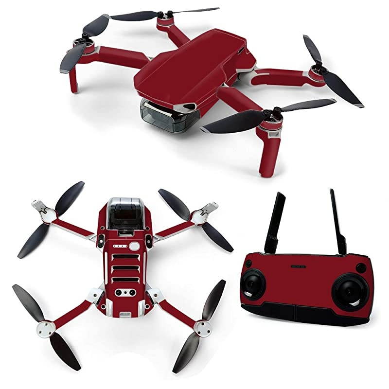 Skin for DJI Mavic Mini Portable Drone Quadcopter Solid Burgundy | Protective Durable and Unique Vinyl Decal wrap Cover | Easy to Apply Remove and Change Styles | Made in The USA