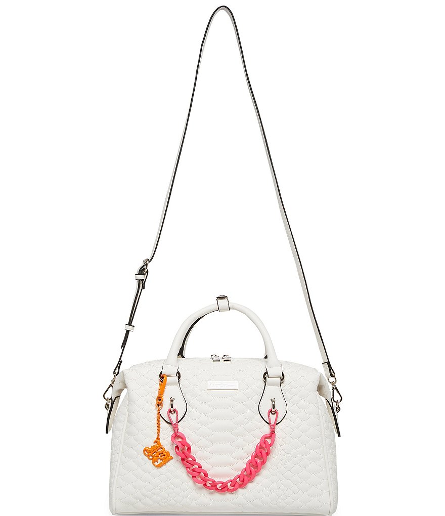 Betsey Johnson Resin Chain Cobra Quilted Satchel Bag