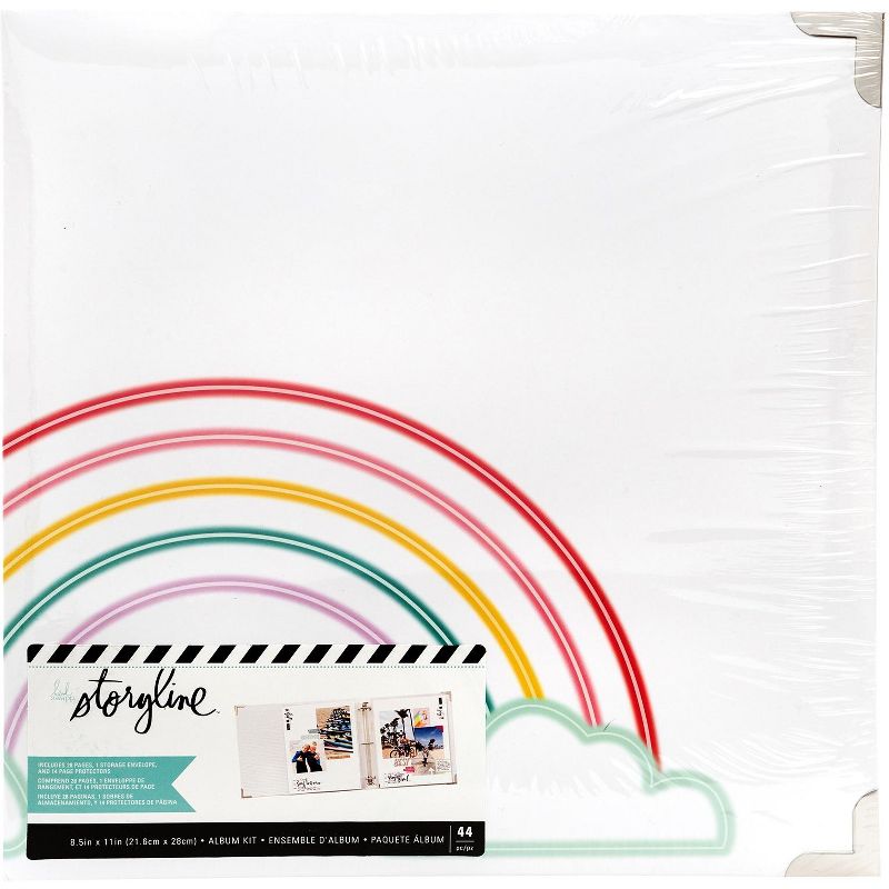 Heidi Swapp Storyline 3 D-Ring Album 8.5"X11"-Rainbow
