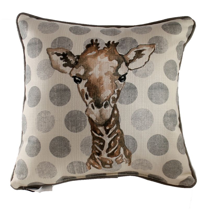 Home Decor 17.0" Polka Dot Giraffe Pillow Antique Curiosities  -  Decorative Pillow