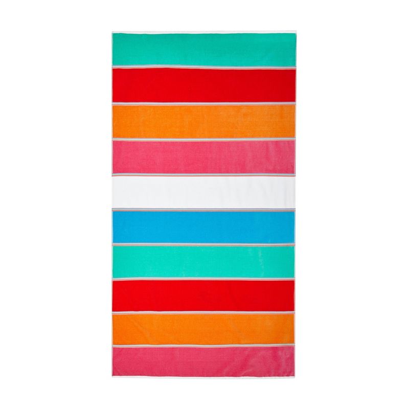 4pk Maya Beach Towel Set Aqua/Red - CARO HOME
