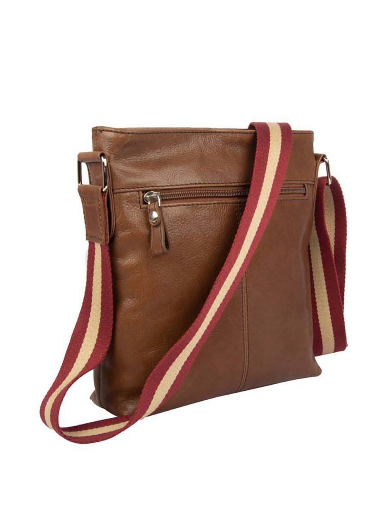 BULCHEE Tan Leather Medium Messenger Bag