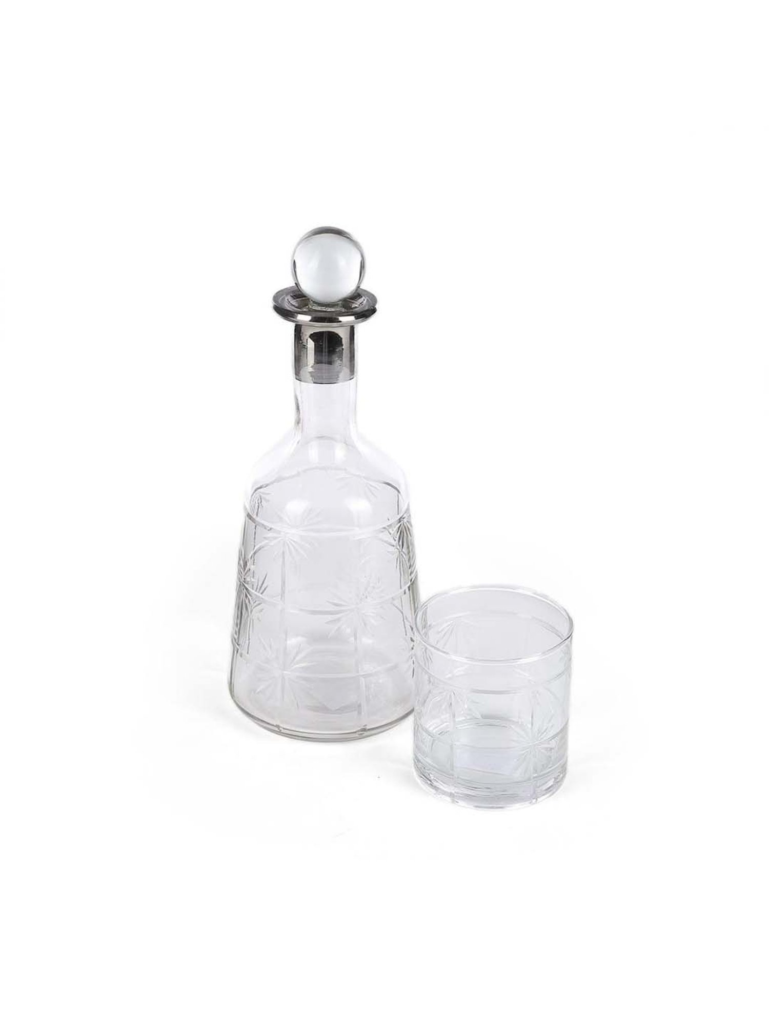 Home4U 'Javion' Transparent & Silver Glass Carafe (1 L) - Set of 1