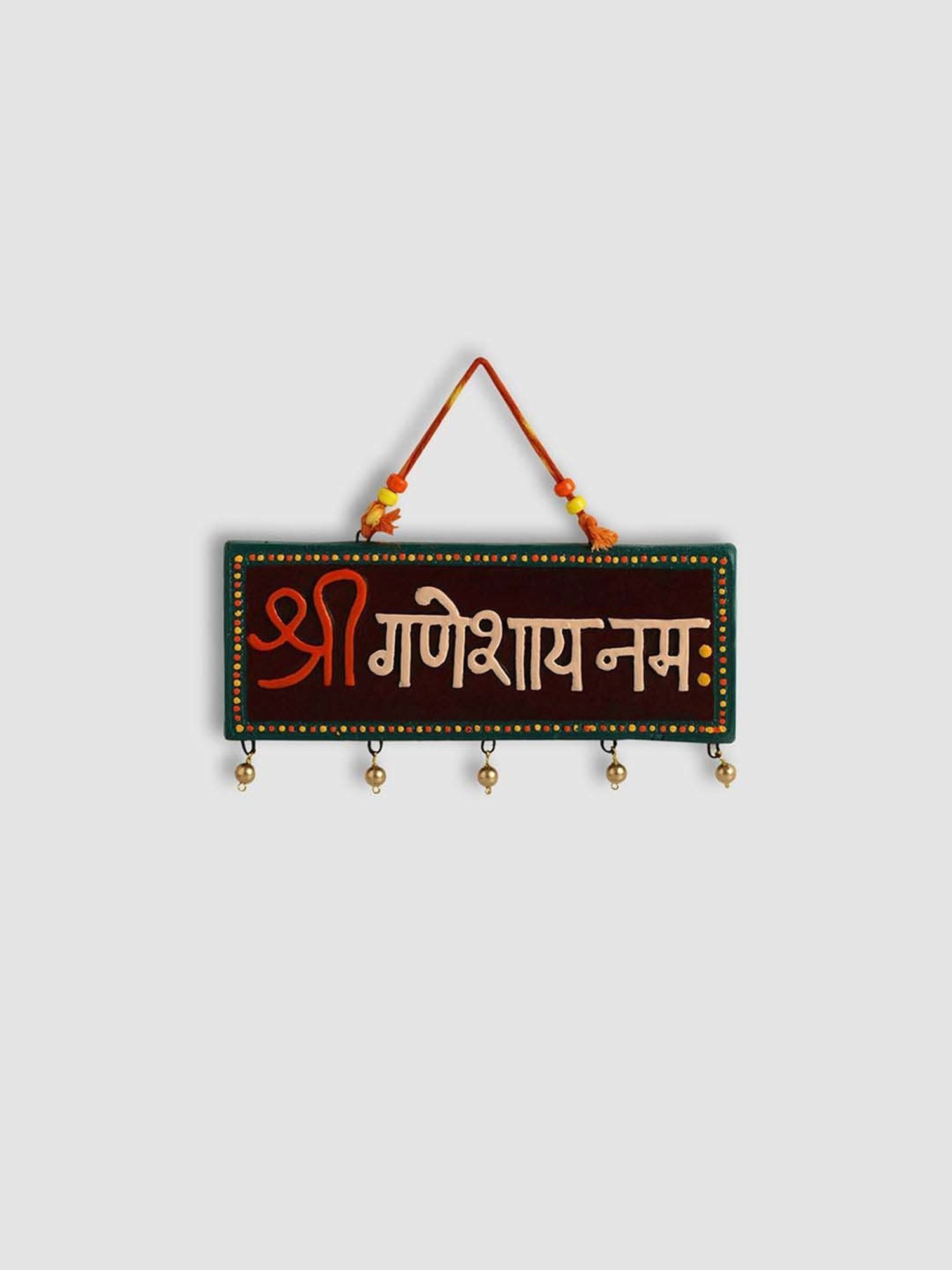 ExclusiveLane Ganesha Mantra Terracotta Wall Hanging Decor (Shree Ganeshay Namah)