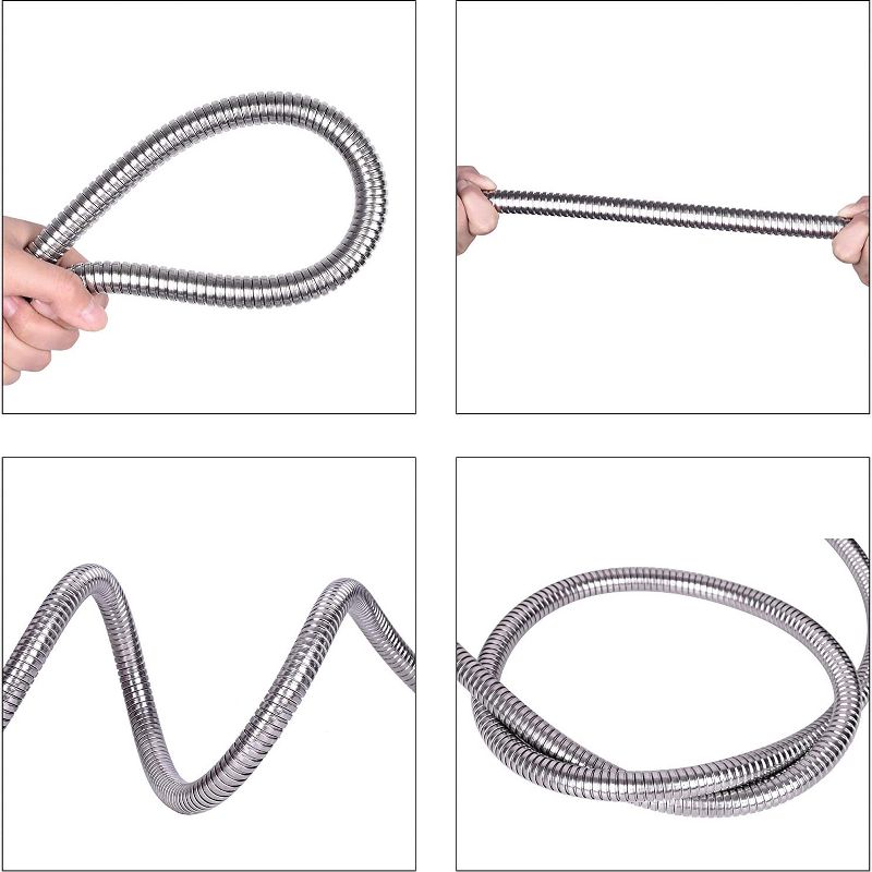 Specilite Heavy Duty 50 Foot Stainless Steel Metal Outdoor 10 Spray Pattern Nozzle Sprayer Garden Watering Hose, Green