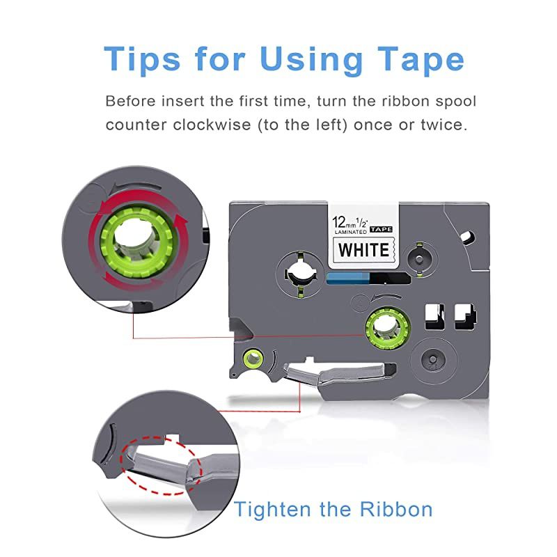 Compatible Label Tape Replacement for P Touch Tapes TZ TZe231 Laminated 12mm 047 Black on White Compatible with Brother PTouch Label Maker PTD210 D450 D400 1280 H110 5 Pack 131 Feet