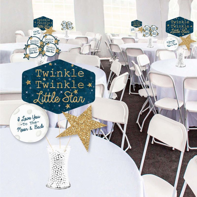 Big Dot of Happiness Twinkle Twinkle Little Star - Baby Shower or Birthday Party Centerpiece Sticks - Showstopper Table Toppers - 35 Pieces