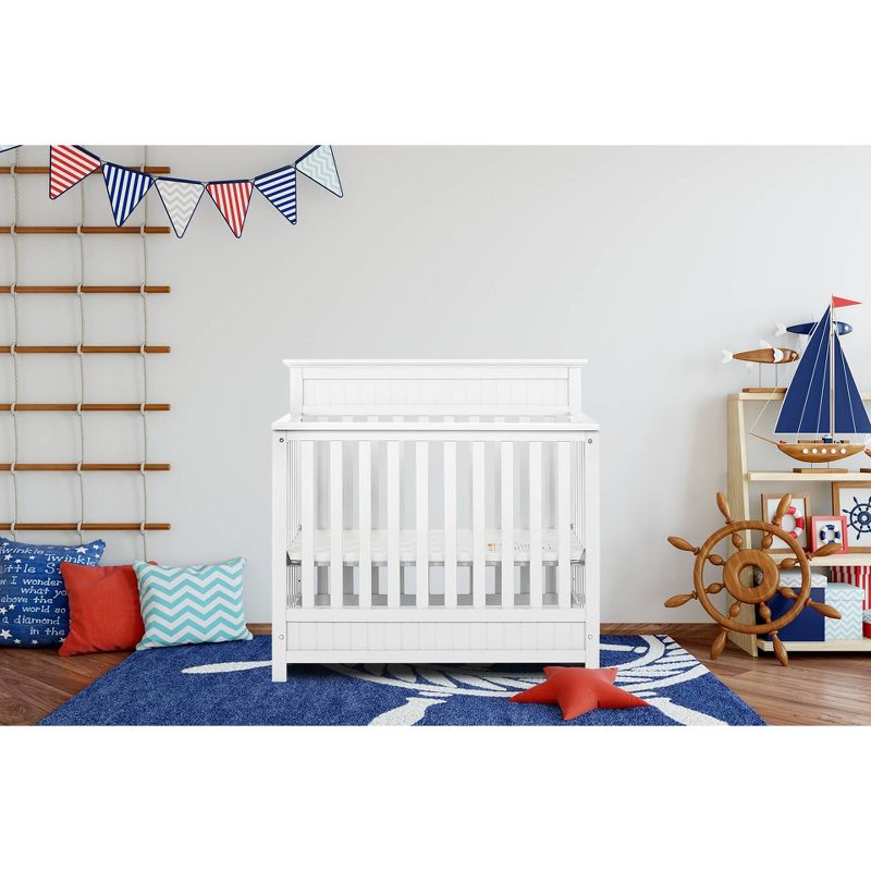 Dream On Me Aspen 4-in-1 Convertible Mini Crib - White