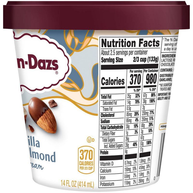Haagen-Dazs Vanilla Swiss Almond Ice Cream - 14oz