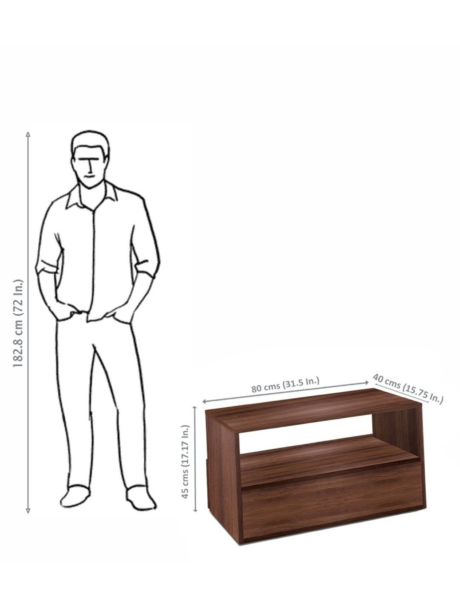 Delite Kom Blush Acacia Dark Engineered Wood Coffee Table