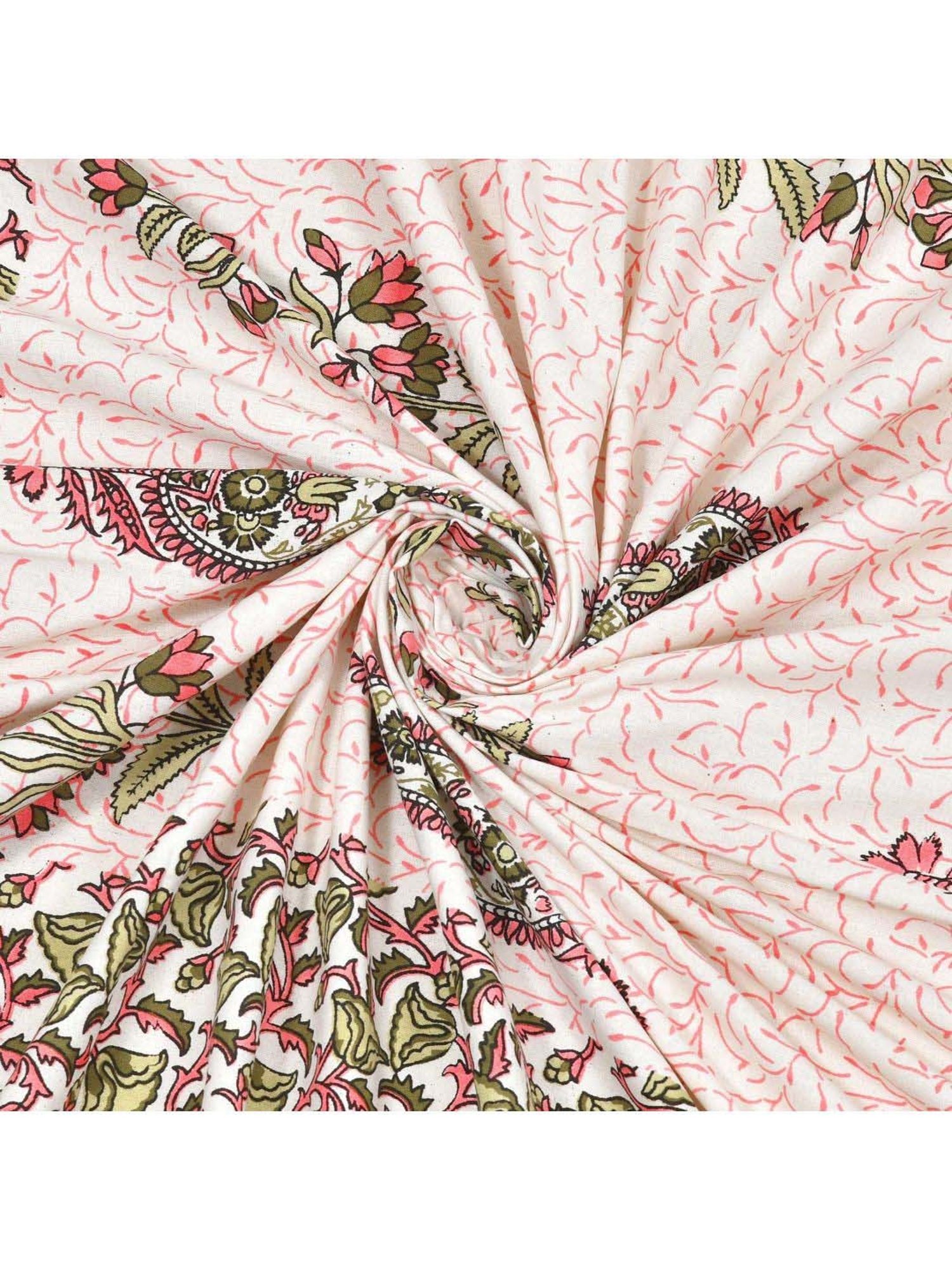 JaipurFabric Blush Pink Cotton 180 TC Double Bedsheet with 2 Pillow Covers