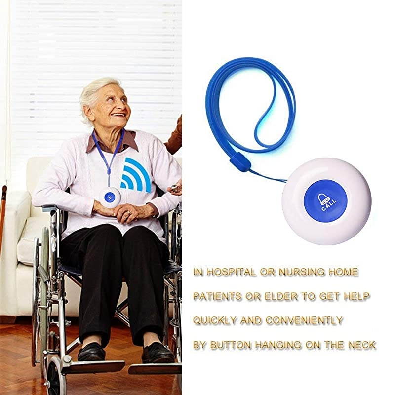 Call Buttons for Caregiver Pager and Restaurant Pager Extra Transmitter Button 3 PCS WaterproofNeed to Be Paired with Receiver to Work