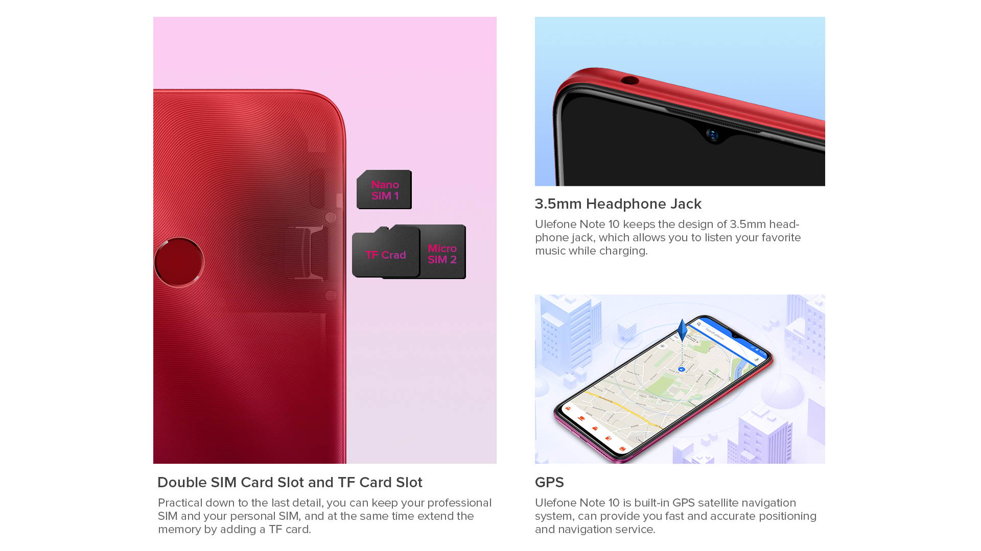 Ulefone Note 10 Unlocked Phones, Android 11 2GB + 32GB ROM, 8MP Four Rear Camera + 8MP Front Camera, 6.52" HD+ Screen 5500mAh Big Battery Dual 4G Unlocked Smartphone