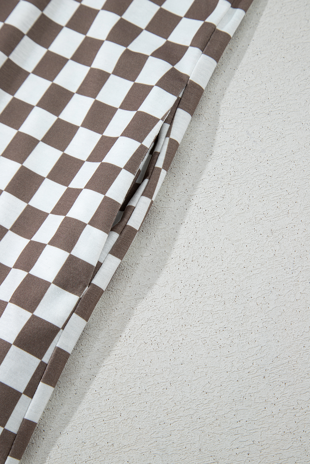 Gray Textured Wide Leg Overall with Pockets