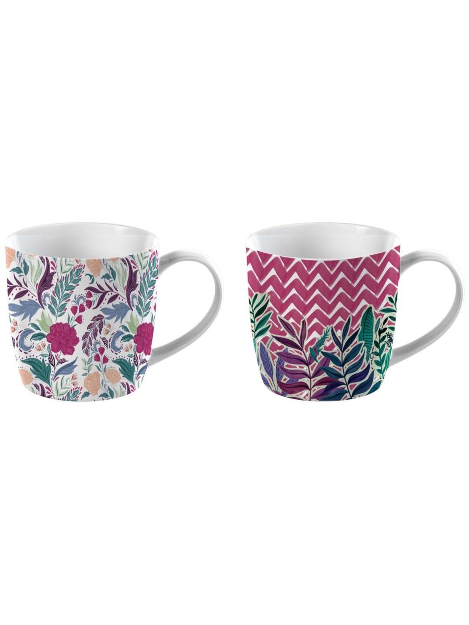 KitchenCraft Multicolor Ceramic Barrel Mug (0.425 L) - Set of 4