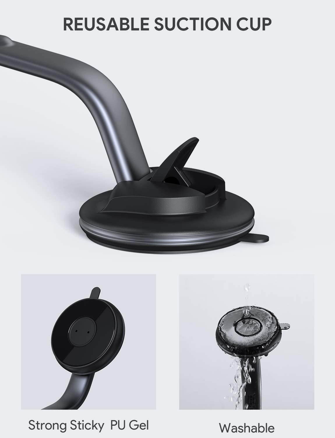 AUKEY Car Phone Mount 360 Degree Rotation Dashboard Magnetic Cell Phone Holder for Car Compatible with iPhone 11 Pro Max / 11 / XS Max/XS / 8/7, Samsung Galaxy S10+, Google Pixel 3 XL, and More