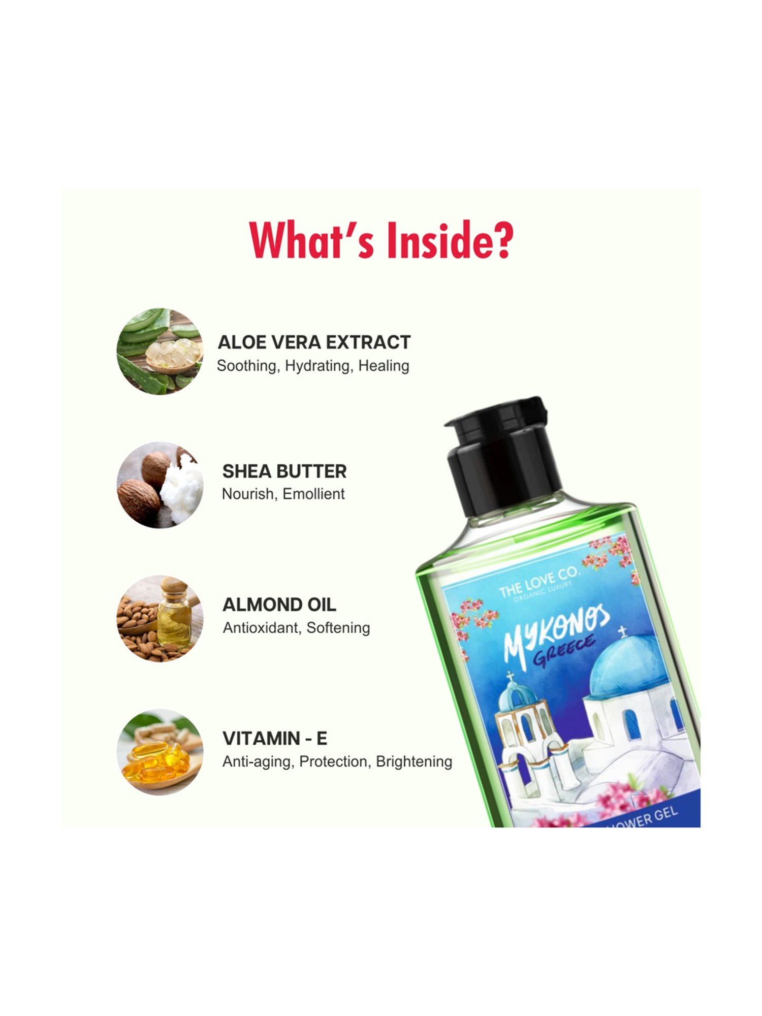 The Love Co. Mykonos Greece Bath & Shower Gel - 250 ml