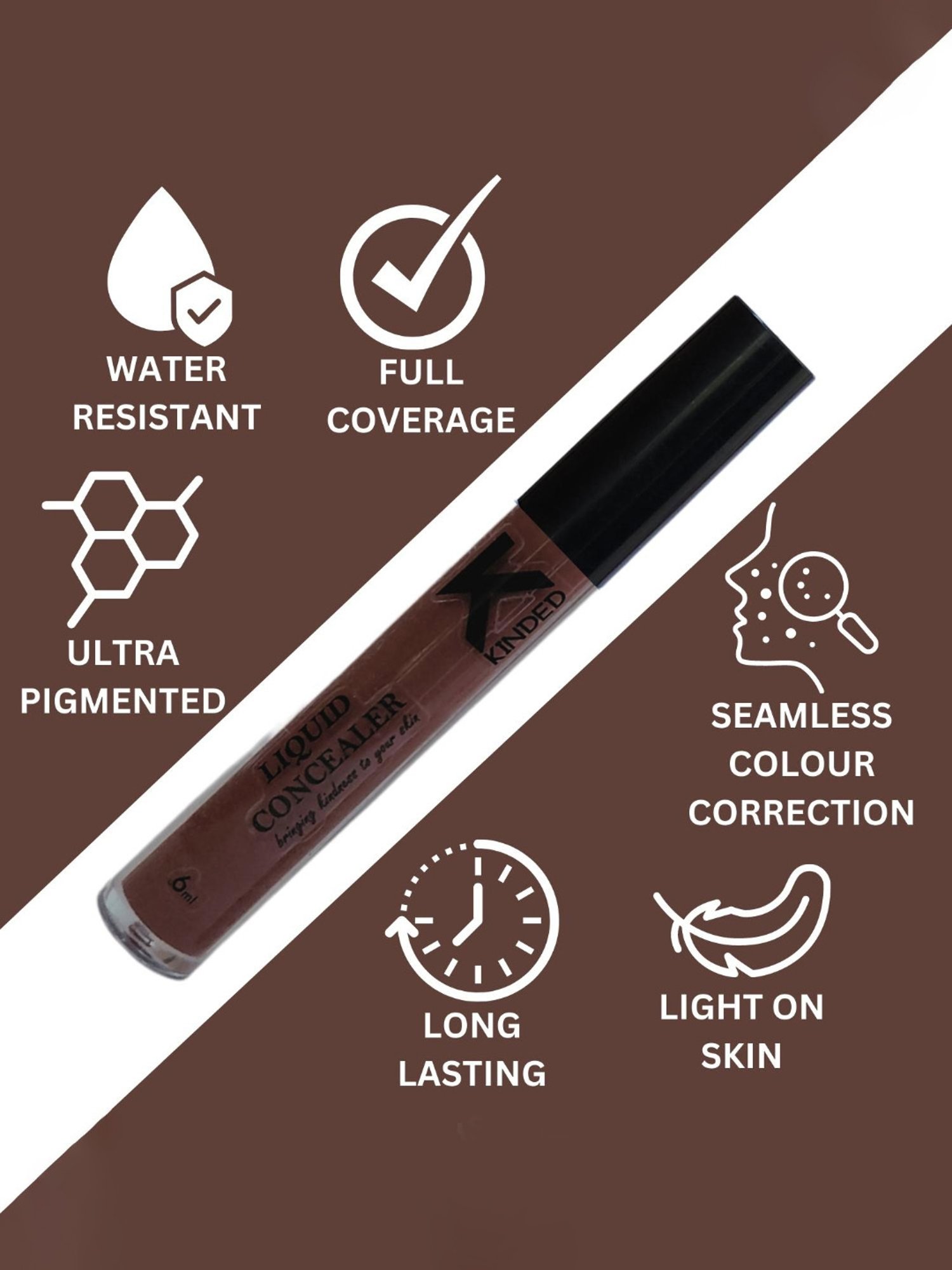 KINDED Liquid Concealer 05 Peachy Orange & 07 Contour Brown Combo
