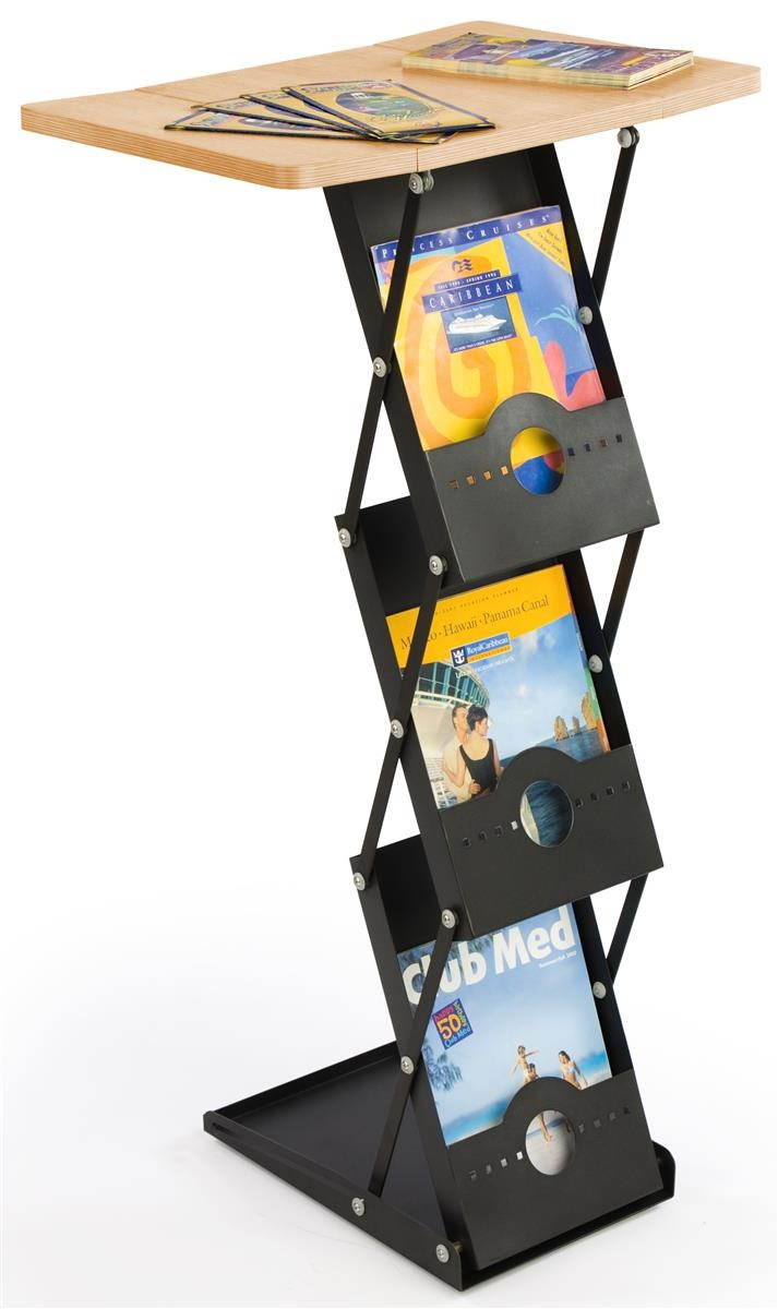 Portable Table with Folding Design Has (3) Built-in Literature Pockets, Includes a Hard Carry Case (TSLHTBLV2)