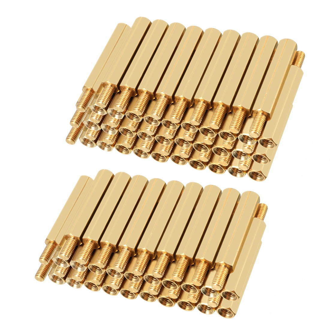 Unique Bargains 100pcs M3 19+6mm Female Male Thread Brass Hex Standoff Spacer Screws PCB Pillar