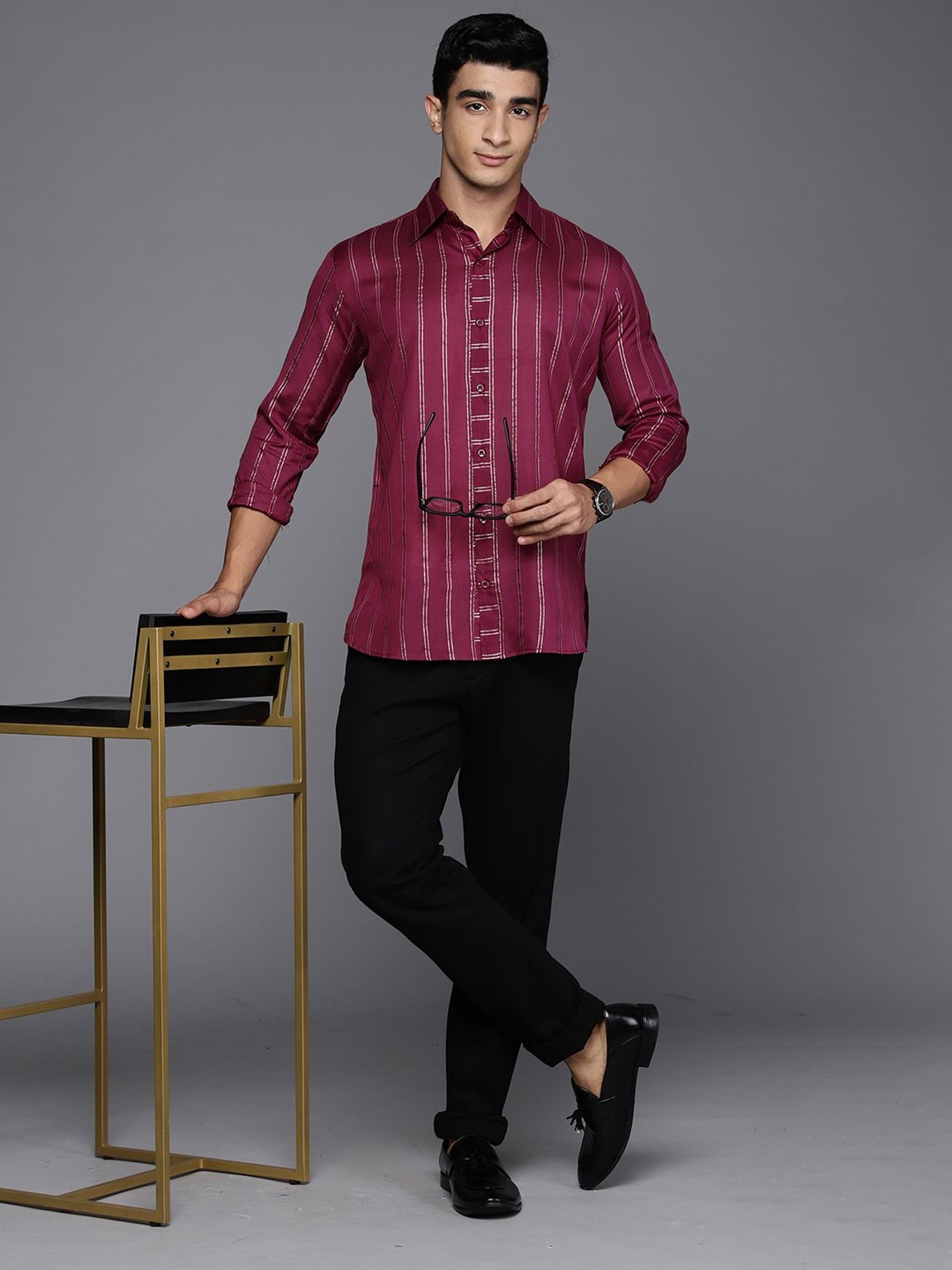 Ramraj Light Pink Regular Fit Shirt