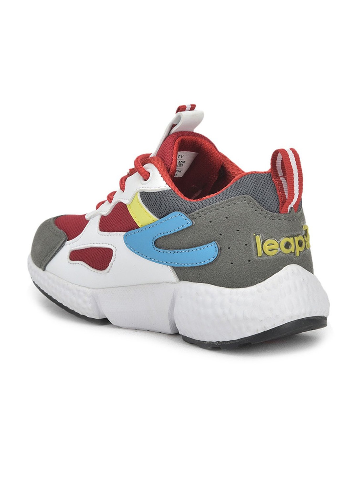 Leap7x By Liberty Kids Maroon & White Lace Up Shoes