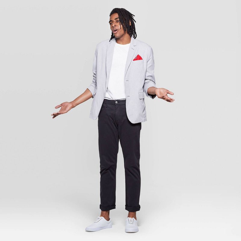 Men's Striped Lightweight Blazer - Goodfellow & Co™ Railroad Gray S