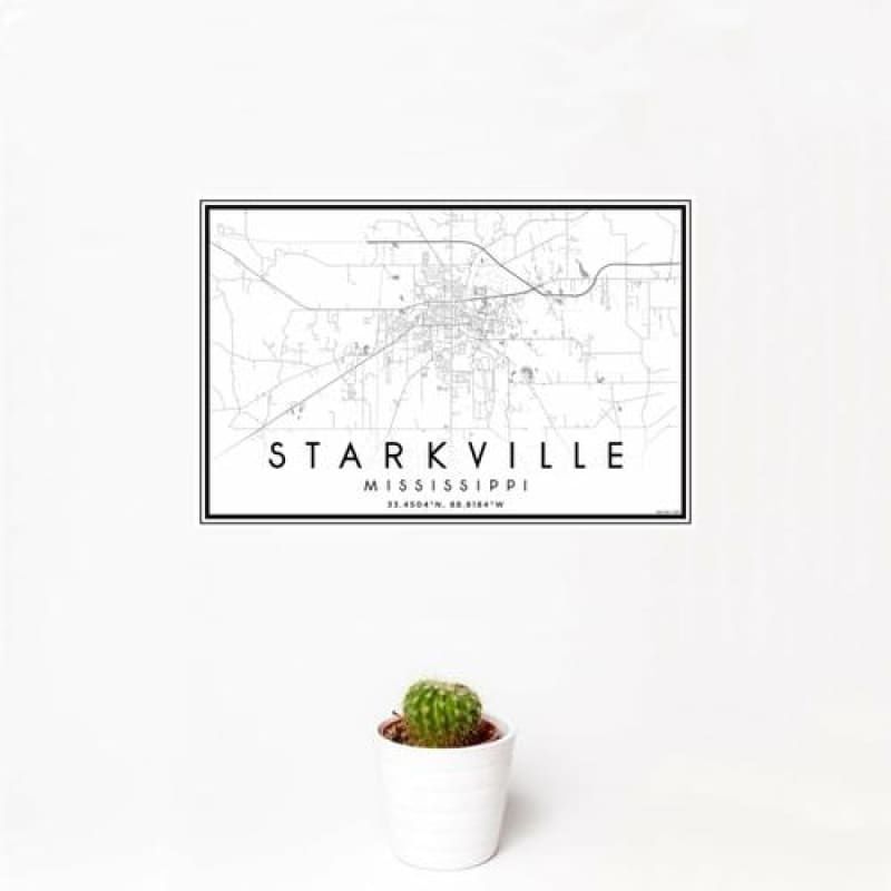 Starkville - Mississippi Classic Map Print