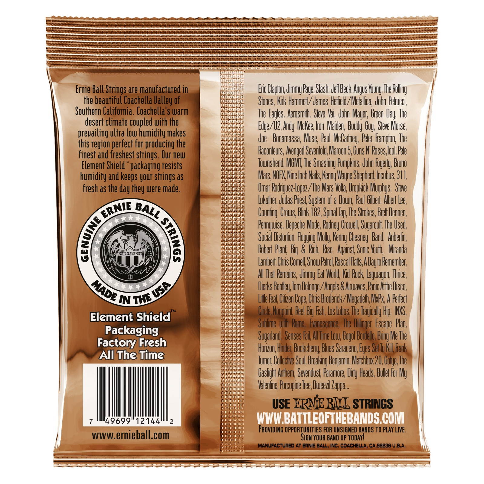 3 PACK Ernie Ball 2144 Earthwood Phosphor Bronze Alloy Med Strings (13-56)