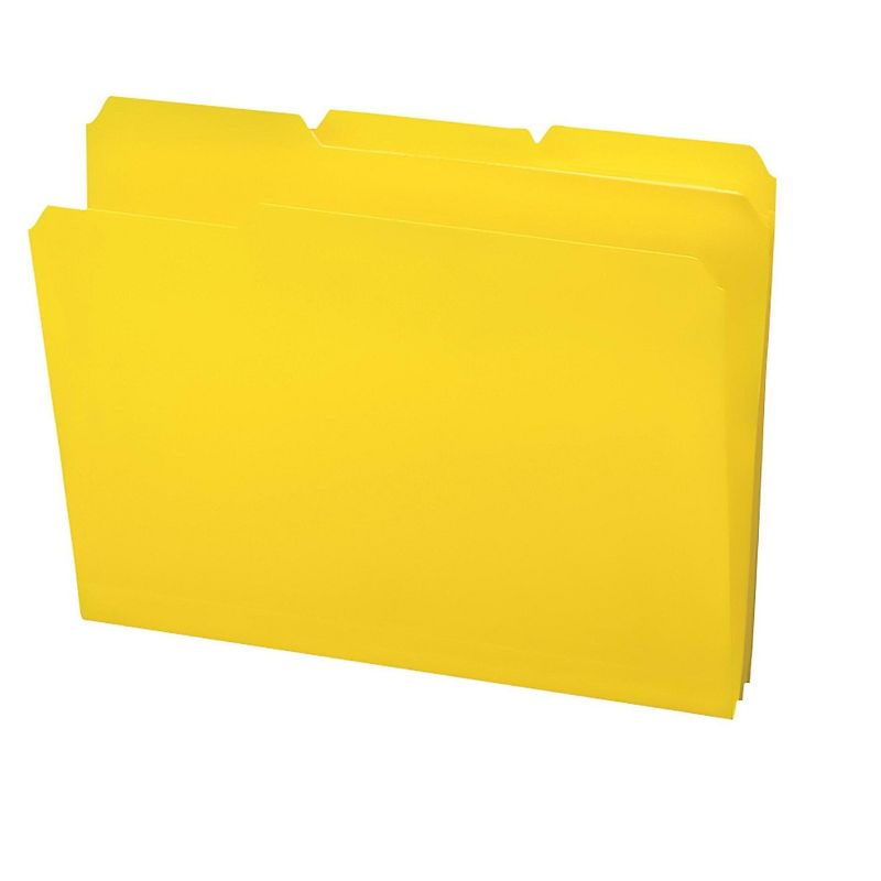 Smead Waterproof Poly File Folders 1/3 Cut Top Tab Letter Yellow 24/Box 10504