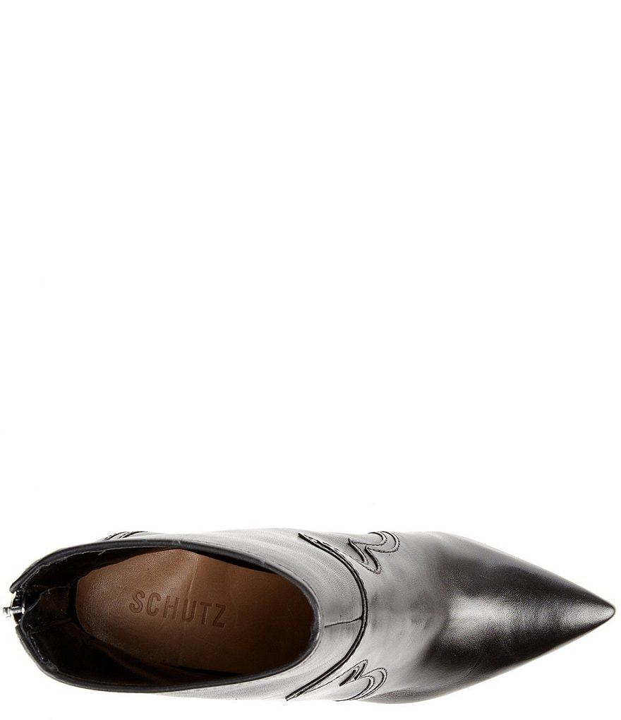 Schutz Olgah Leather Western Detail Booties