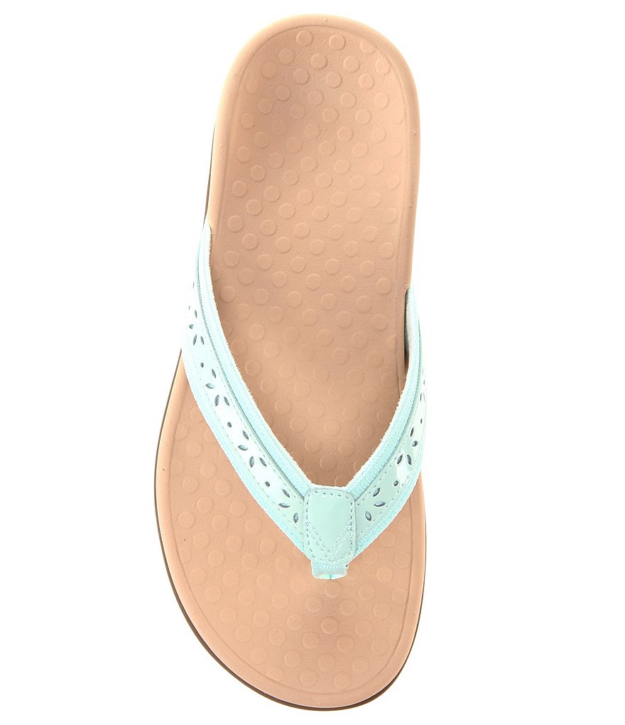 Vionic Casandra Perforated Leather Thong Sandals